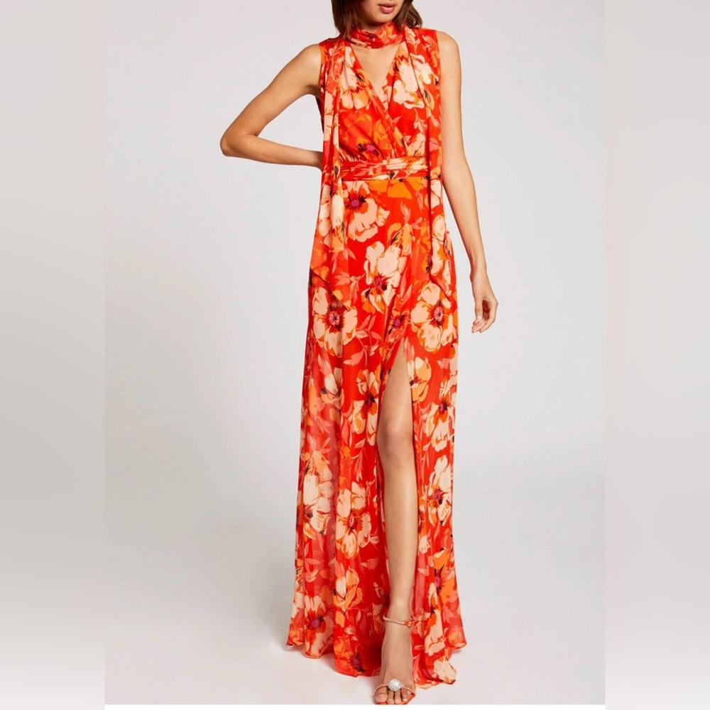 Orange floral formal summer dress from Morgan de Toi